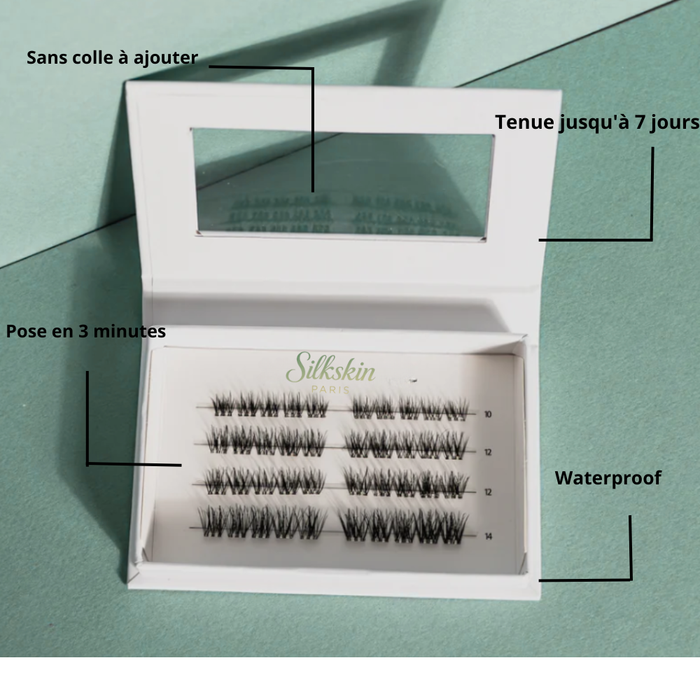 Les cils Silkskin,  pose sans colle, tenue waterproof.